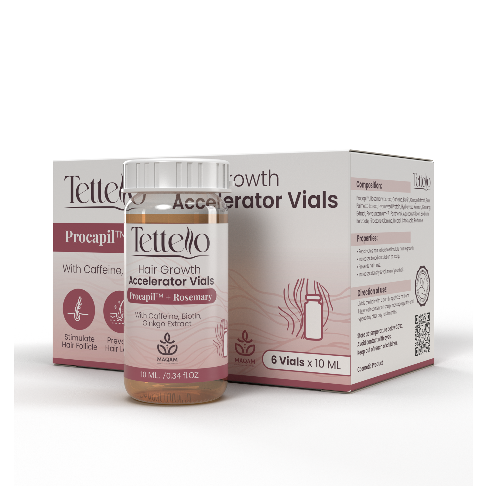 Tettello Hair Growth Accelerator Vials (6*10 ml)