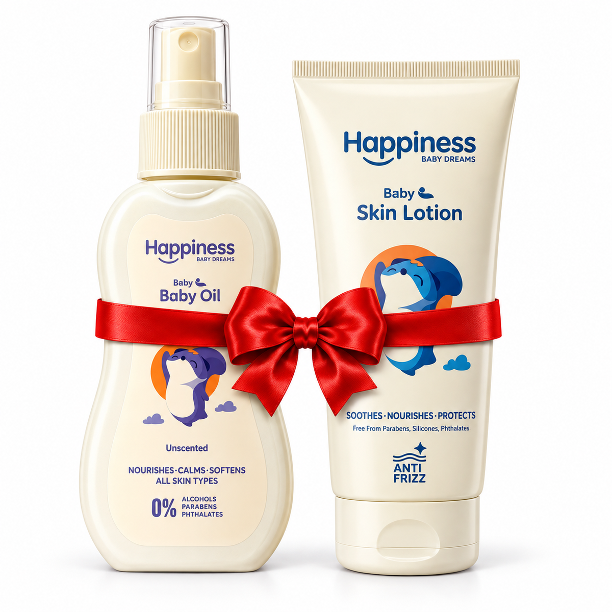 Happiness Neonates Baby Oil Unscented + Happiness Skin Lotion