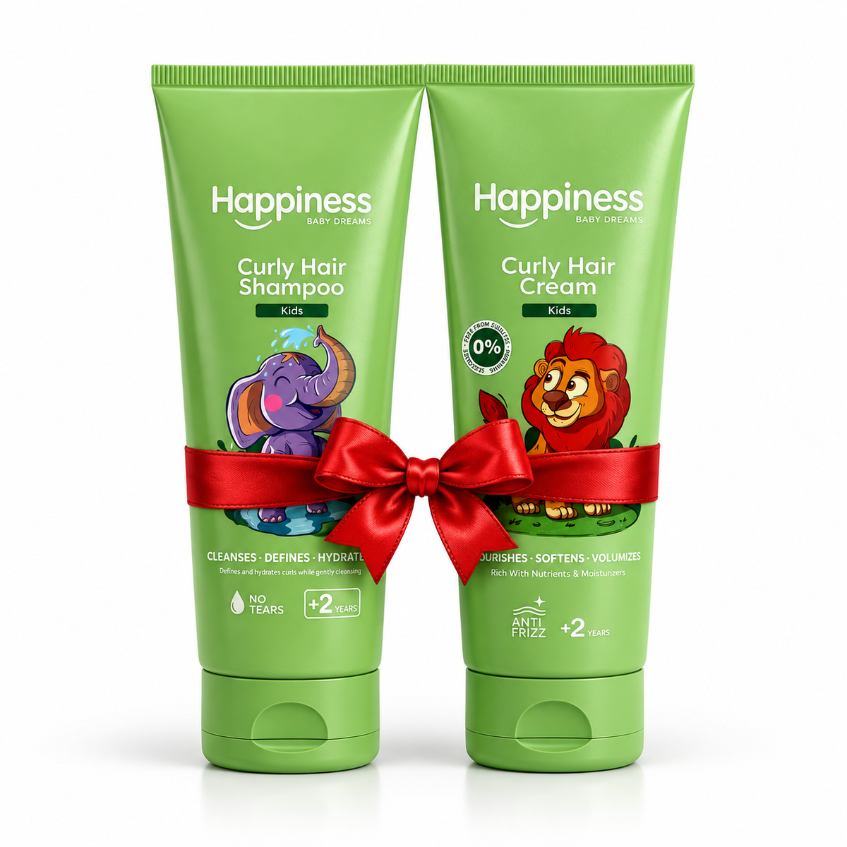 Happiness Curly Hair Cream 200ml + Happiness Curly Hair Shampoo 200ml + FREE BRUSH