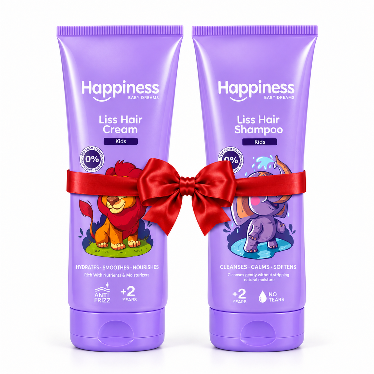 Happiness Liss Shampoo 200ml + Happiness Liss Cream 200ml + FREE BRUSH
