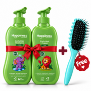Happiness Shampoo 400ml + Happiness Cream 400ml + FREE BRUSH